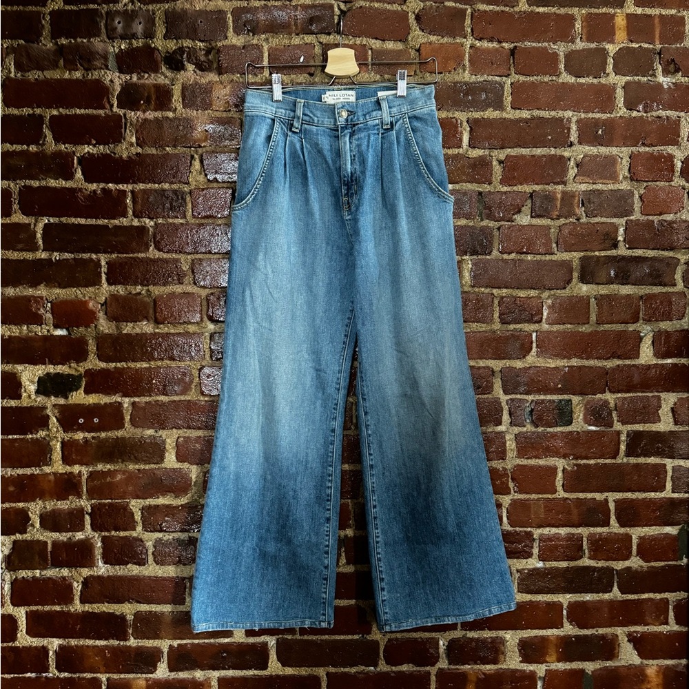 Nili Lotan Flora Pleated Jeans Size 26